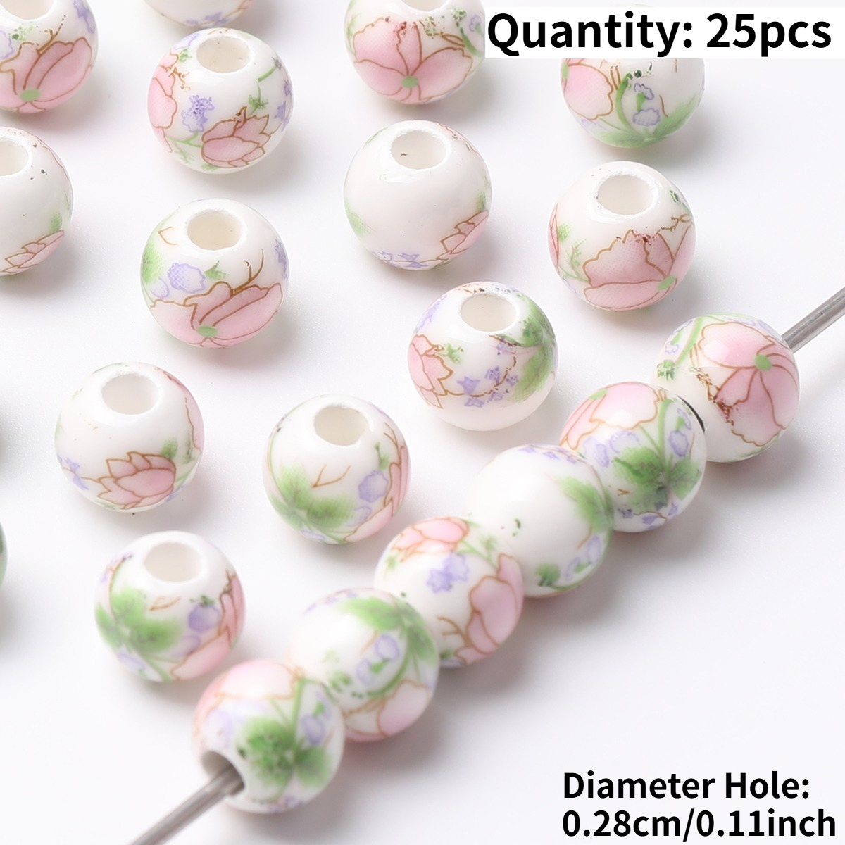 25pcs Vintage Ceramic Beads for DIY Jewelry Making